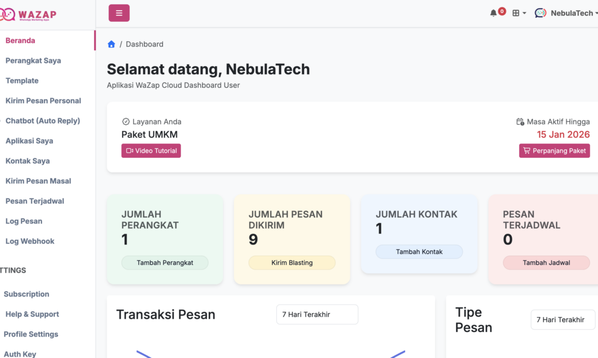 WaZap Cloud Aplikasi WhatsApp Blasting Online 24 Jam